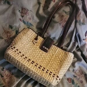 Brighton Cream and Brown Tote with Elegant Design